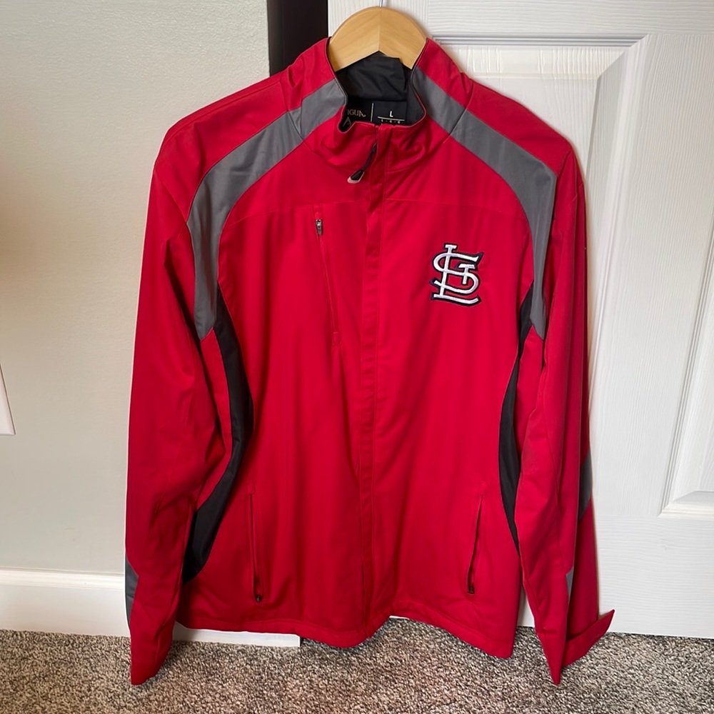 Red Antigua St. Louis Cardinals Windbreaker
